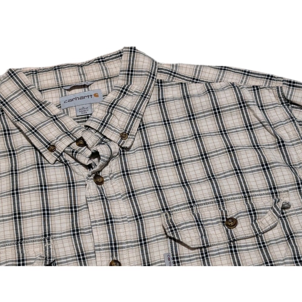 Carhartt Relaxed Fit Short Sleeve Button Up Collared Cotton Shirt Large EUC